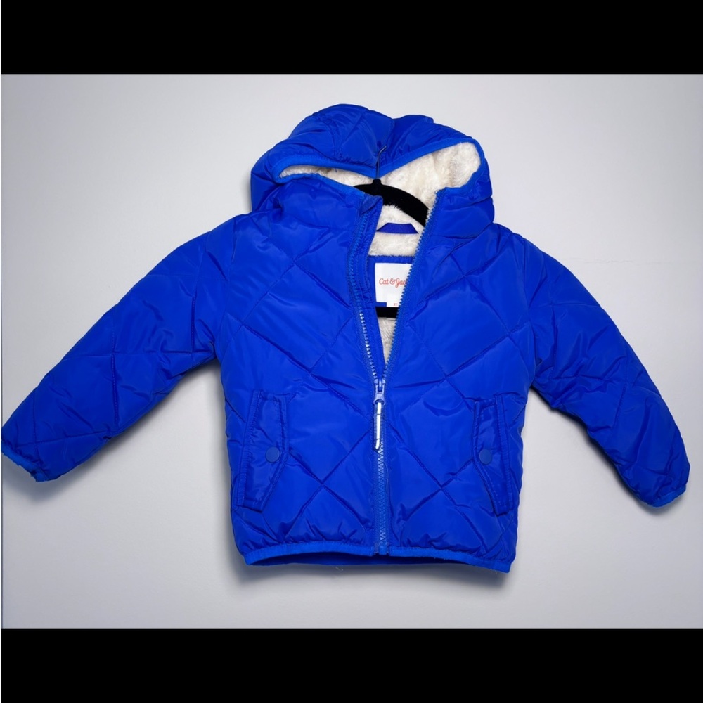 Cat & Jack Quilted & Lined Blue Boys Coat – Size 2T - Picture 1 of 6